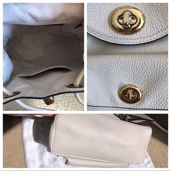 Coach Mini Billie Turnlock Chalk White Backpack - Picture 7 of 8